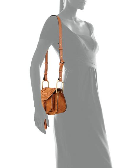 Chloe Hudson Mini Suede Shoulder Bag, Caramel 